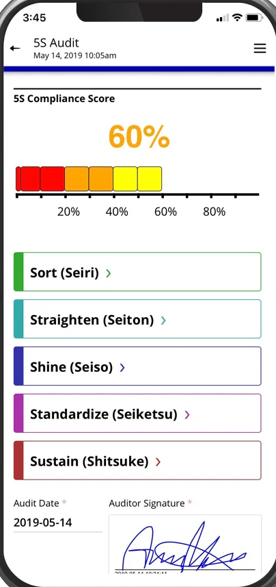 Manufacturing App Screen